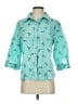 Karen Scott Teal 3/4 Sleeve Button-Down Shirt Size S (estimated) - photo 1