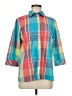 Alia Color Block Teal 3/4 Sleeve Button-Down Shirt Size 8 - photo 1