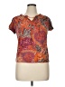 Chaps 100% Cotton Paisley Orange Short Sleeve Blouse Size XL - photo 1
