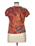 Chaps 100% Cotton Paisley Orange Short Sleeve Blouse Size XL - photo 2