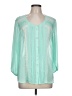 NY Collection 100% Polyester Teal 3/4 Sleeve Blouse Size L - photo 1
