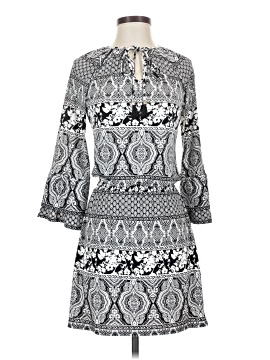 white house black market casual dresses White House Black Market Women Gray Tan Casual Dress M Studded Neck Jersey