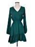 Express 100% Polyester Solid Teal Casual Dress Size XS - photo 1