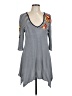 Caite Stripes Gray Casual Dress Size L - photo 1