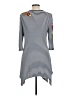 Caite Stripes Gray Casual Dress Size L - photo 2