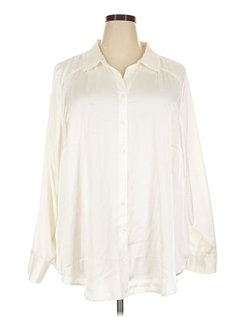 Pre-owned Torrid Long Sleeve Blouse In Ivory