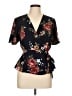 Monteau 100% Polyester Black Short Sleeve Blouse Size L - photo 1