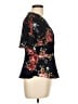 Monteau 100% Polyester Black Short Sleeve Blouse Size L - photo 4