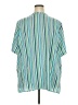 Catherines Stripes Teal Short Sleeve Blouse Size 3X - photo 2