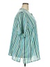 Catherines Stripes Teal Short Sleeve Blouse Size 3X - photo 4