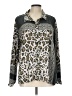 Tolani 100% Modal Animal Print Gray Long Sleeve Blouse Size L - photo 1