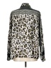 Tolani 100% Modal Animal Print Gray Long Sleeve Blouse Size L - photo 2