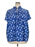 Lane Bryant 100% Polyester Blue Short Sleeve Blouse Size 22 - photo 1