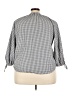 Free Assembly 100% Cotton Checkered-gingham Gray 3/4 Sleeve Blouse Size 3X - photo 2