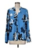 Jennifer Lopez 100% Polyester Blue Long Sleeve Blouse Size M - photo 1