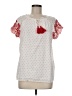 Talbots Hearts White Short Sleeve Blouse Size M - photo 1