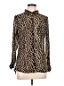 Eden & Olivia 100% Polyester Animal Print Brown Long Sleeve Blouse Size L - photo 1