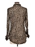 Eden & Olivia 100% Polyester Animal Print Brown Long Sleeve Blouse Size L - photo 2