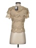 Thistlepearl 100% Viscose Tan Short Sleeve Blouse Size S - photo 2