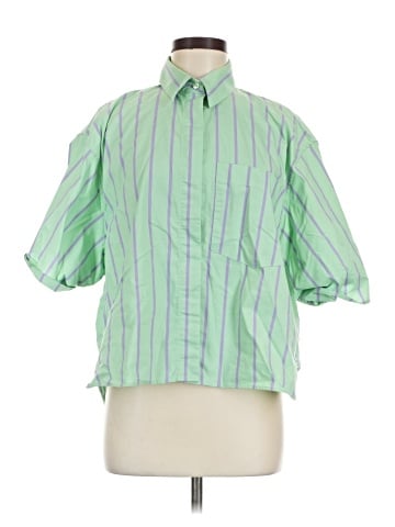 Zara 3/4 Sleeve Button-Down Shirt (view 1)
