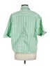 Zara Stripes Green 3/4 Sleeve Button-Down Shirt Size M - photo 2
