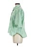 Zara Stripes Green 3/4 Sleeve Button-Down Shirt Size M - photo 5