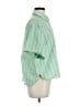 Zara Stripes Green 3/4 Sleeve Button-Down Shirt Size M - photo 4