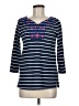 Kim Rogers 100% Cotton Blue 3/4 Sleeve Top Size M - photo 1