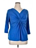 NY Collection Blue 3/4 Sleeve Top Size 1X - photo 1