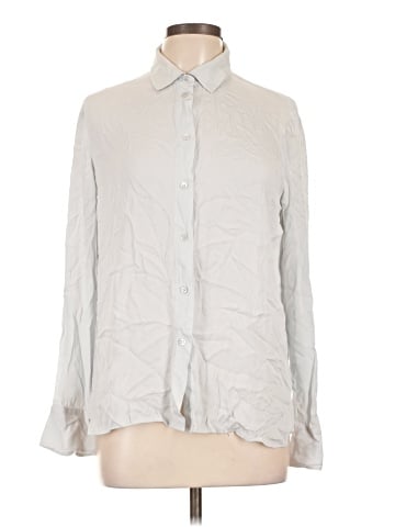 Vince. Long Sleeve Silk Top (view 1)