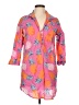 Mud Pie 100% Cotton Pink 3/4 Sleeve Button-Down Shirt Size L - photo 1