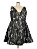 Assorted Brands Metallic Black Silver Cocktail Dress Size 26 - photo 1
