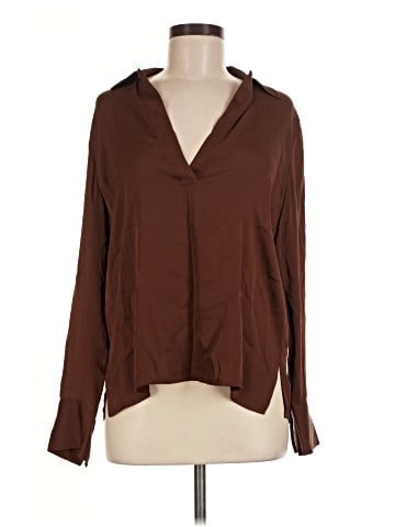 Vince. Long Sleeve Silk Top (view 1)