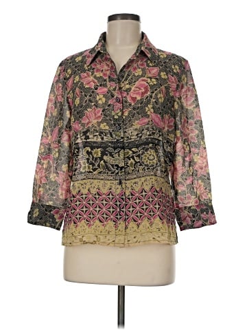 Emma James 3/4 Sleeve Button-Down Shirt (view 1)