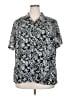 Notations 100% Polyester Paisley Silver Short Sleeve Blouse Size 3X - photo 1
