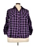 Cato Plaid Purple 3/4 Sleeve Button-Down Shirt Size 26-28W - photo 1