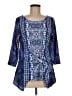 One World Blue 3/4 Sleeve Blouse Size M - photo 1