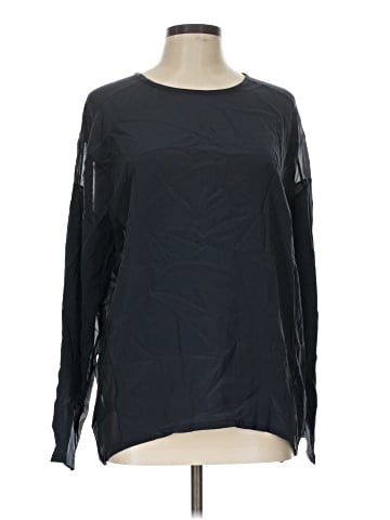 Vince. Long Sleeve Silk Top (view 1)