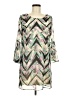 Millibon 100% Polyester Chevron-herringbone Green Casual Dress Size M - photo 1