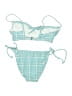Xhilaration Plaid Blue Two Piece Swimsuit Size M - photo 2