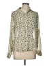 Xhilaration 100% Polyester Animal Print Ivory Long Sleeve Blouse Size L - photo 1