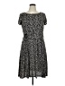 Perceptions Print Black Casual Dress Size XL - photo 1