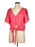 BB Dakota 100% Polyester Pink Short Sleeve Blouse Size M - photo 1