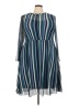 ELOQUII Stripes Blue Casual Dress Size 18 Plus - photo 1