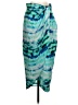 Amour Vert 100% Silk Tie-dye Teal Silk Skirt Size S - photo 1