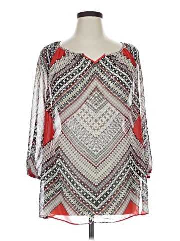 JM Collection 3/4 Sleeve Blouse (view 1)