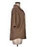 Shein Stripes Brown 3/4 Sleeve Blouse Size M - photo 4