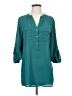 Calvin Klein 100% Polyester Teal 3/4 Sleeve Blouse Size S - photo 1