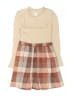 Little Lass Plaid Tan Dress Size 6X - photo 1
