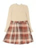 Little Lass Plaid Tan Dress Size 6X - photo 2